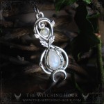 Infinite symbol necklace with rainbow moonstone, handmade elven jewelry
