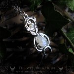 Infinite symbol necklace with rainbow moonstone, handmade elven jewelry