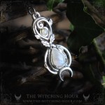 Infinite symbol necklace with rainbow moonstone, handmade elven jewelry