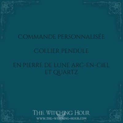 Commande personnalisée: Collier pendule pentacle en pierre de lune et quartz