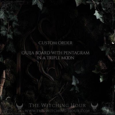 Commande personnalisée Planche ouija en bois ornée d'un pentacle et de roses