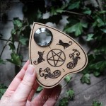 Goutte pour planche ouija en bois ornée de chats et d'un pentacle, décoration gothique et cabinet de curiosité, spiritisme