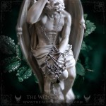 Sigil of Lucifer necklace with pentagram and leaves, gothic jewelry