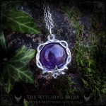 Collier pentagramme en améthyste, bijou gothique et occulte artisanal