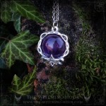 Collier pentagramme en améthyste, bijou gothique et occulte artisanal