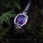 Collier pentagramme en améthyste, bijou gothique et occulte artisanal