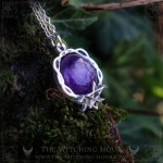 Collier pentagramme en améthyste, bijou gothique et occulte artisanal