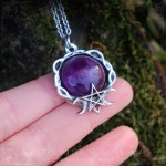 Collier pentagramme en améthyste, bijou gothique et occulte artisanal