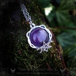 Collier pentagramme en améthyste, bijou gothique et occulte artisanal