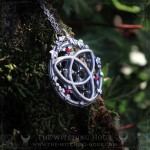 Gothic triquetra necklace in a catherdal rose window, fantasy jewelry handmade from fine pewter