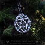 Gothic triquetra necklace in a catherdal rose window, fantasy jewelry handmade from fine pewter