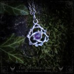 Celtic knot necklace handmade whimsical and witchy jewelry with natural gemstone