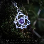 Celtic knot necklace handmade whimsical and witchy jewelry with natural gemstone