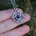 Celtic knot necklace handmade whimsical and witchy jewelry with natural gemstone