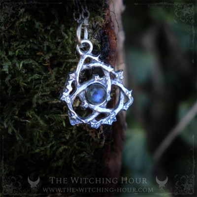 Celtic knot necklace handmade whimsical and witchy jewelry with natural gemstone