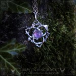 Celtic knot triquetra necklace with amethyst, handmade Wiccan jewelry