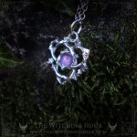 Collier noeud celtique triquetra en améthyste, bijou wiccan fait main