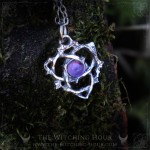 Celtic knot triquetra necklace with amethyst, handmade Wiccan jewelry