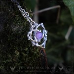Celtic knot triquetra necklace with amethyst, handmade Wiccan jewelry