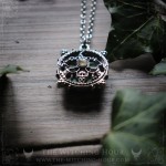 Belial sigil necklace with labradorite, handmade gothic jewelry inspired by Goetia