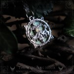 Belial sigil necklace with labradorite, handmade gothic jewelry inspired by Goetia