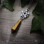 Pentagram pendulum necklace with tiger eye for divination and dowsing