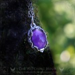 Amethyst pendant inspired by nature, handmade gothic jewelry