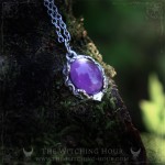 Pendentif en améthyste inspiré de la nature, bijou fait main en pierre naturelle