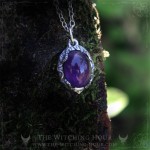 Pendentif en améthyste inspiré de la nature, bijou fait main en pierre naturelle