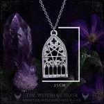 Pendentif arche de cathédrale gothique avec pentagramme inversé satanique, bijou gothique fait main