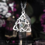 Celtic triquetra pendant with labradorite, trinity knot necklace, handmade pagan jewelry