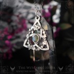 Celtic triquetra pendant with labradorite, trinity knot necklace, handmade pagan jewelry