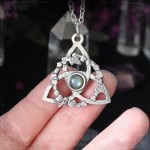 Celtic triquetra pendant with labradorite, trinity knot necklace, handmade pagan jewelry