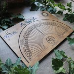 Handcrafted Bovis scale dial for divination pendulums and dowsing, made of engraved wood