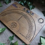 Handcrafted Bovis scale dial for divination pendulums and dowsing, made of engraved wood