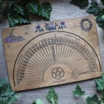 Handcrafted Bovis scale dial for divination pendulums and dowsing, made of engraved wood