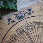 Handcrafted Bovis scale dial for divination pendulums and dowsing, made of engraved wood