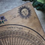 Handcrafted Bovis scale charts for divination pendulums and dowsing, made of engraved wood