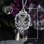 Pendentif sigil de Lucifer gothique avec pentagramme et feuilles entrelacées, bijou mystique fait main.