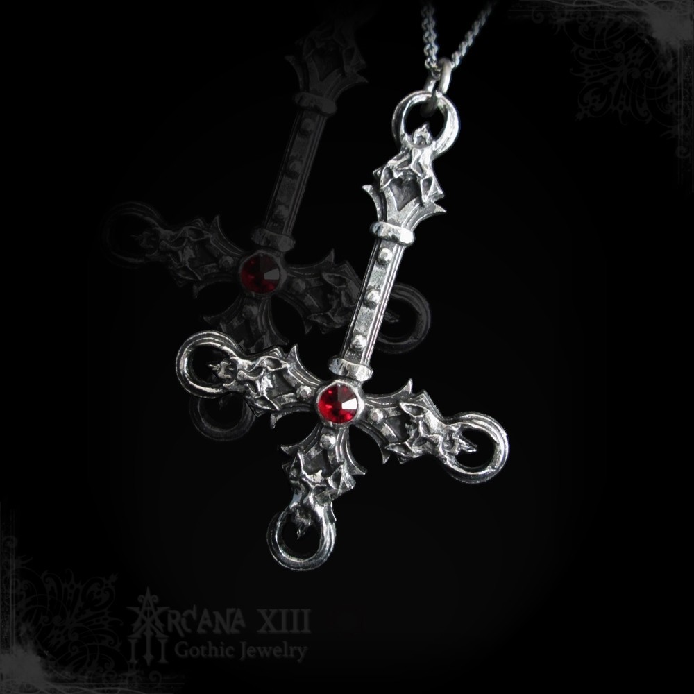 "Blasphemet" inverted cross pendant