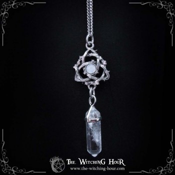 Triquetra pendulum necklace "Ivyana Luneria" - rock cristal