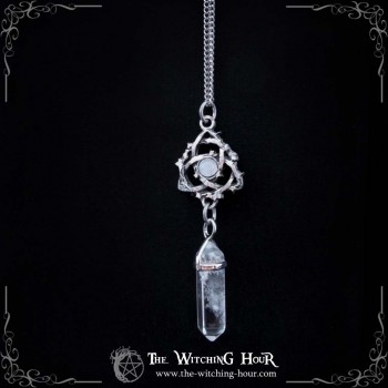 Triquetra pendulum necklace "Ivyana Luneria" - rock cristal
