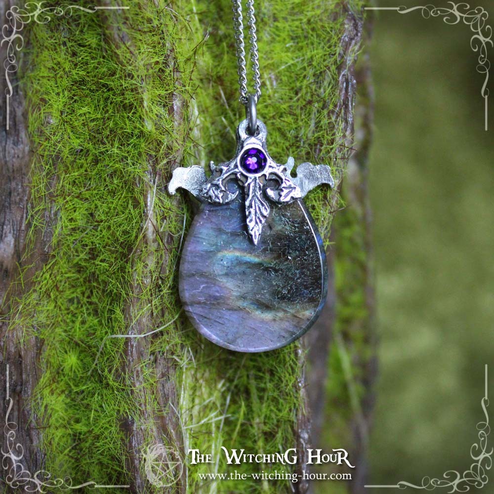 Pendentif en labradorite violette