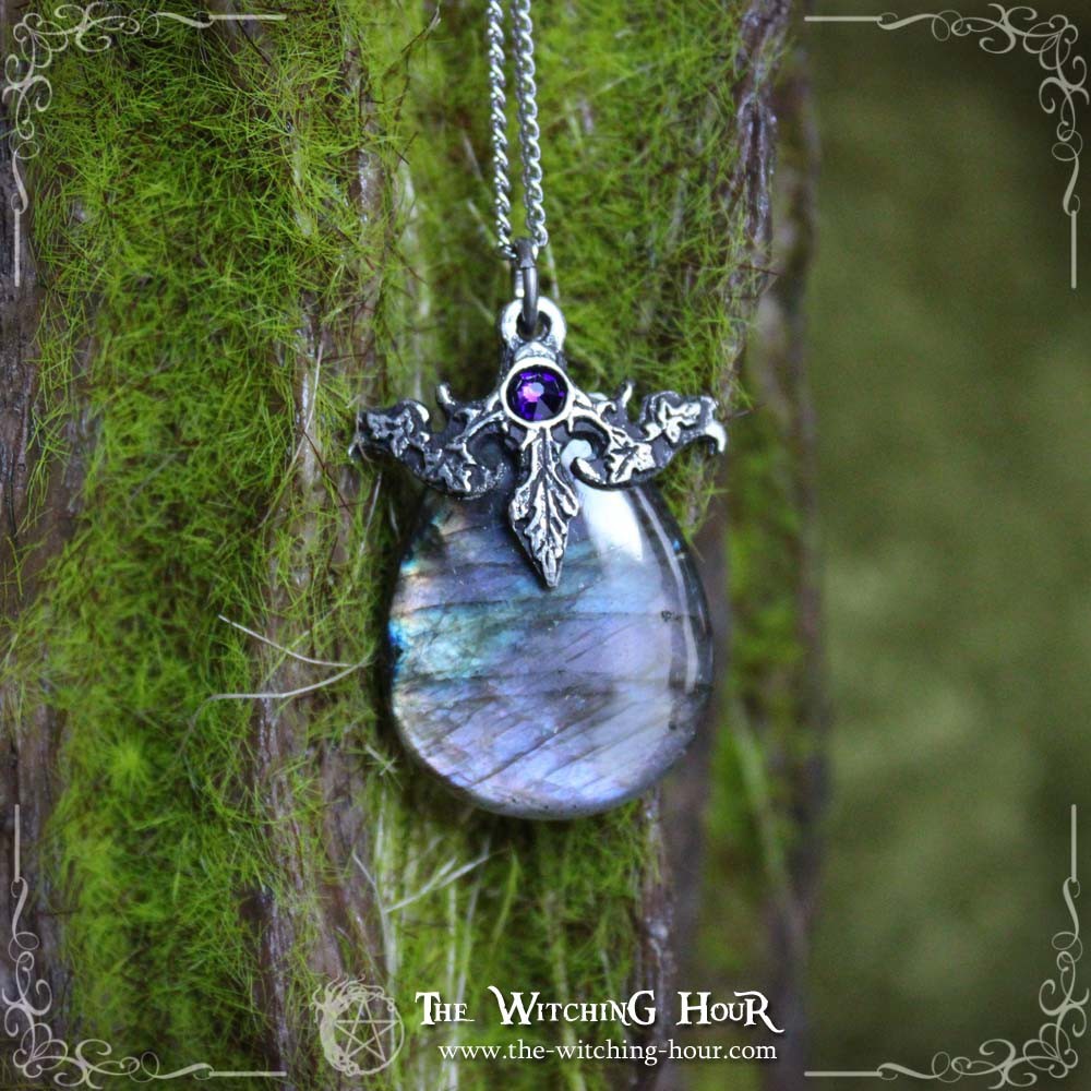 Pendentif en labradorite violette