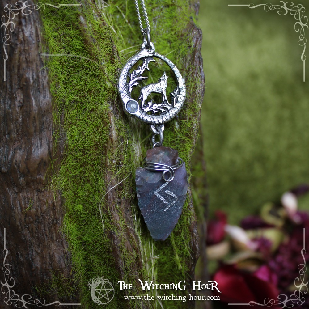 "The Wolf Song" ouroboros necklace - jasper and labradorite