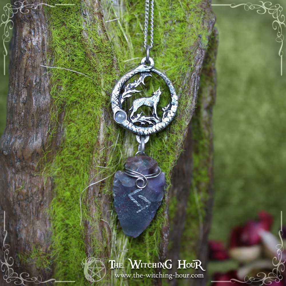 Collier ouroboros "The Wolf Song" - jaspe et labradorite