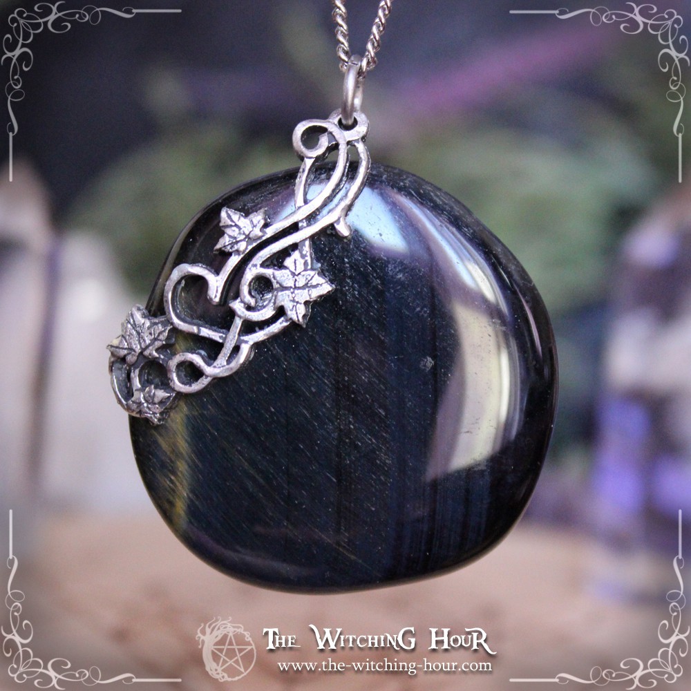 blue tigers eye pendant