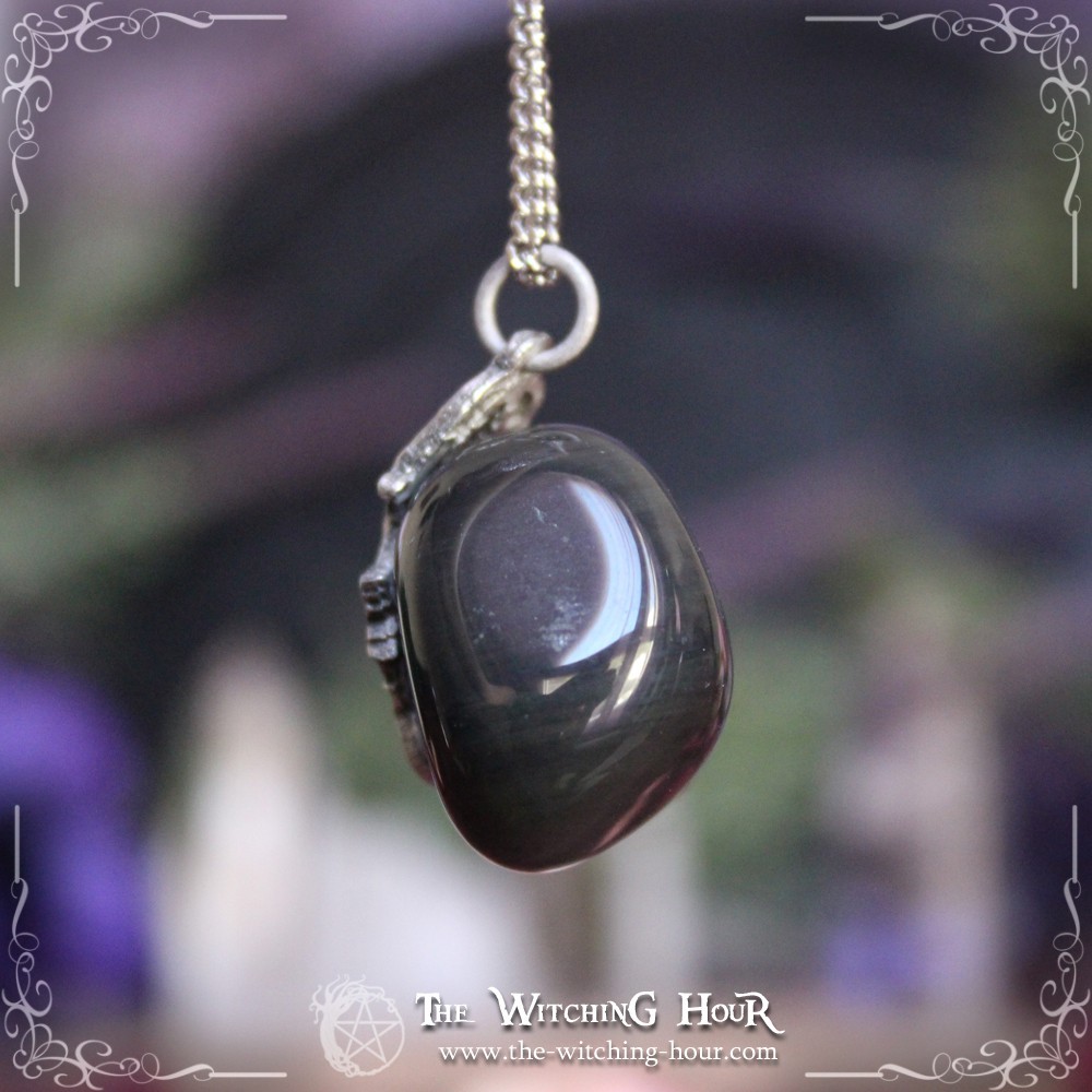 Pendentif en obsidienne oeil céleste