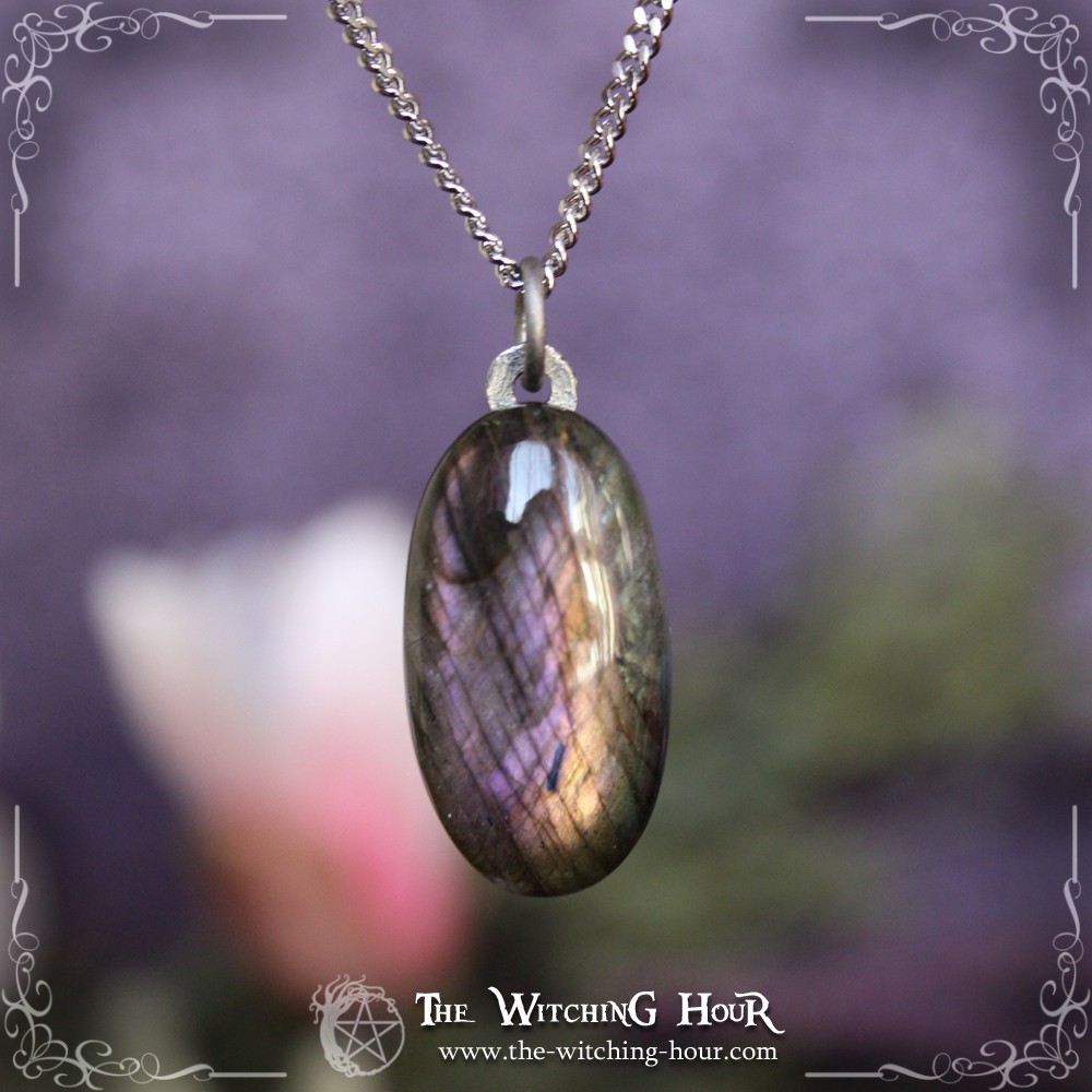 Purple And Golden Labradorite Pendant