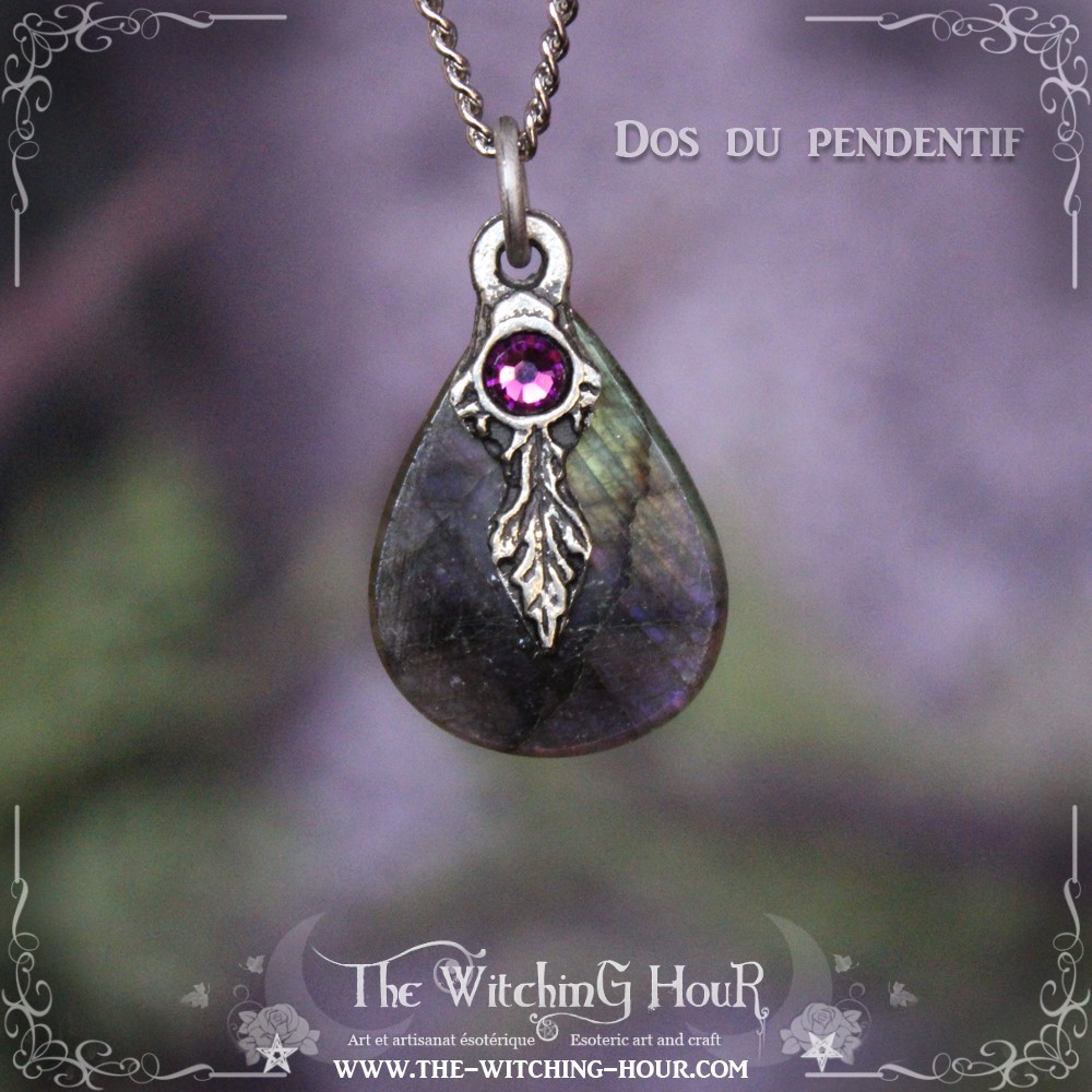 Pendentif en labradorite verte et violette